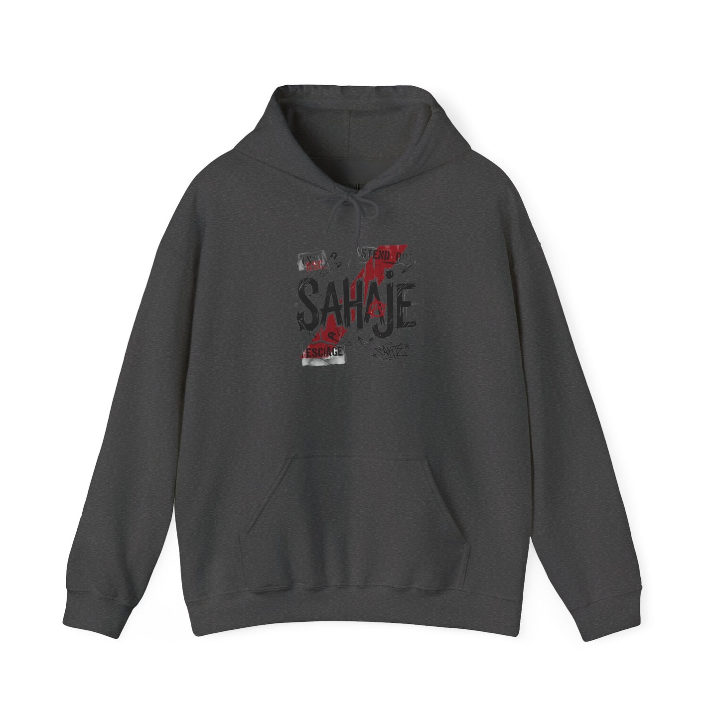 Sahaje Graphic Hoodie – Distressed Vintage Script Pullover