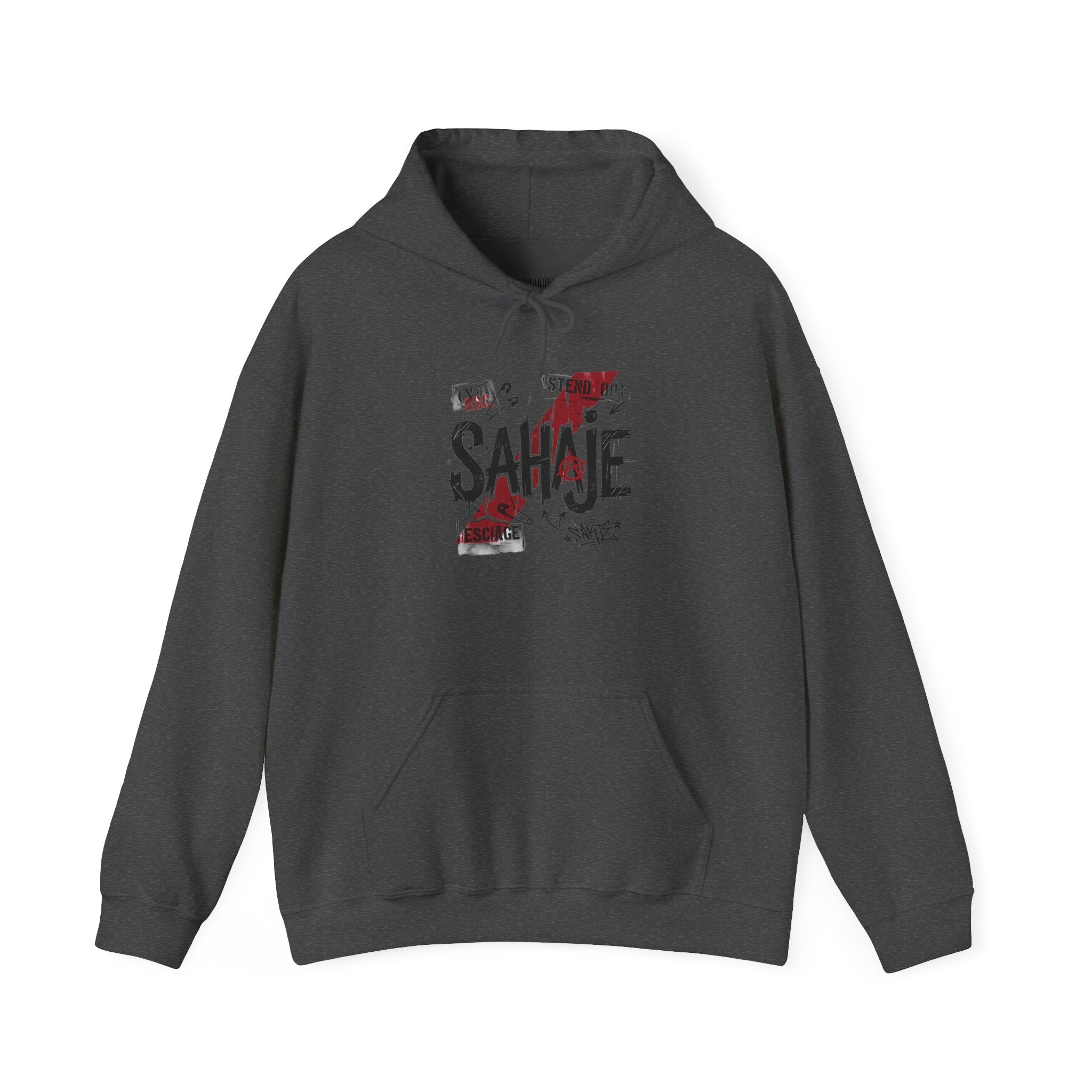 Sahaje Graphic Hoodie – Distressed Vintage Script Pullover