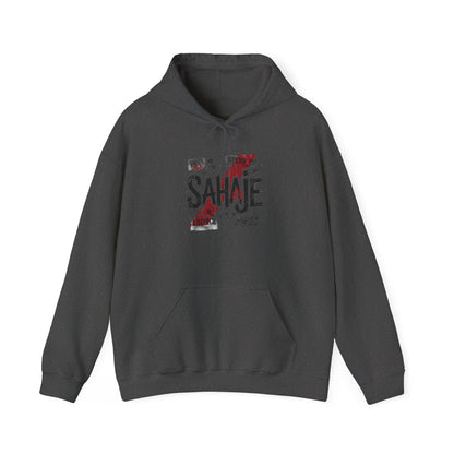 Sahaje Graphic Hoodie – Distressed Vintage Script Pullover