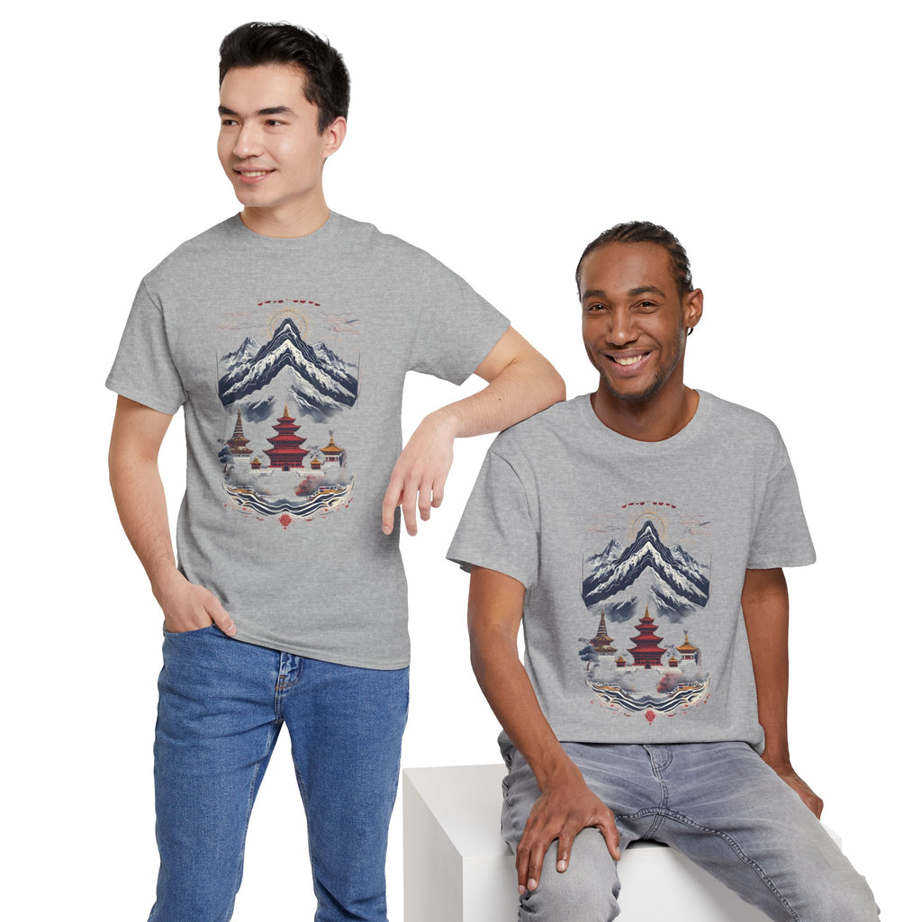 Japanese Mountain Pagoda T-Shirt — Zen Temple Landscape Tee