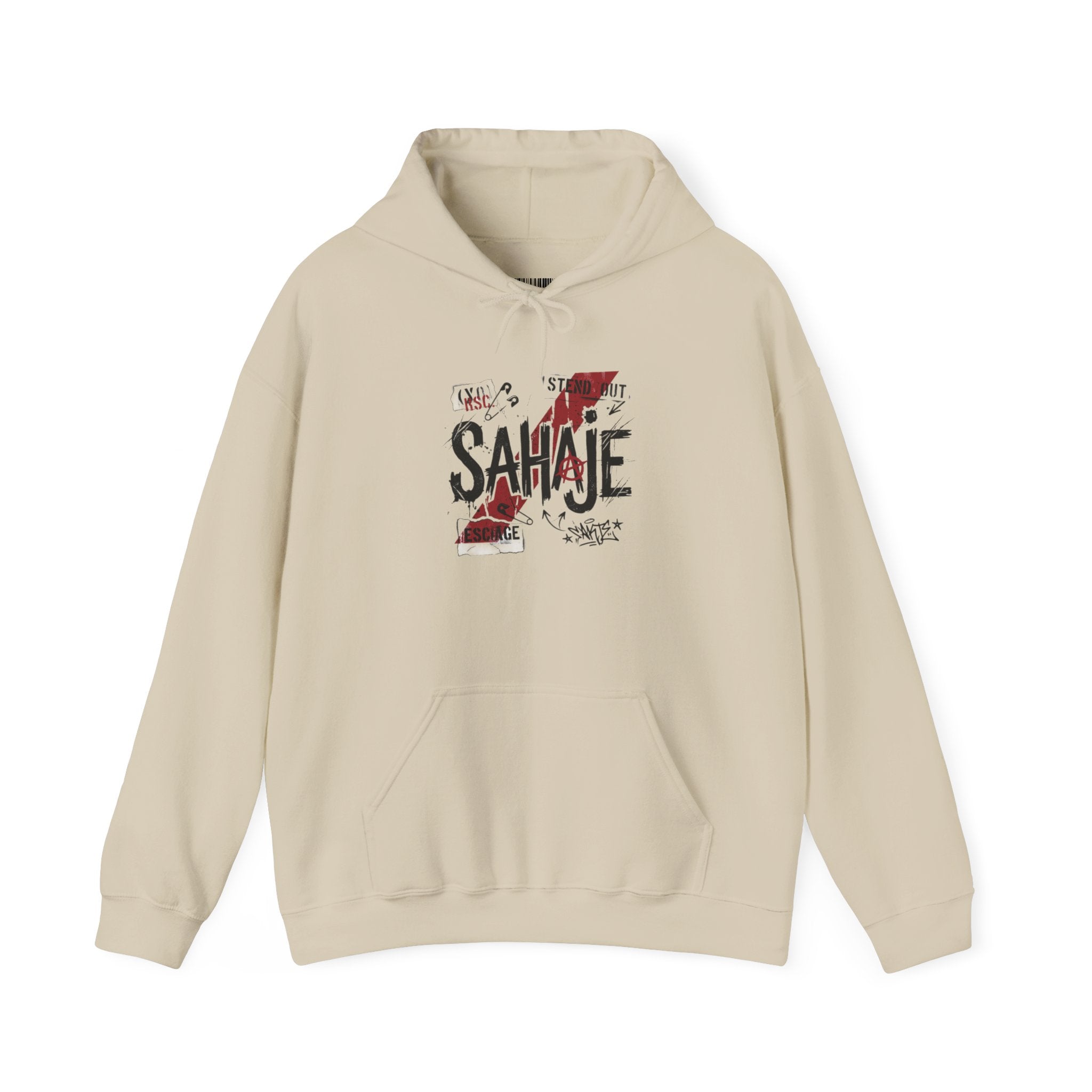 Sahaje Graphic Hoodie – Distressed Vintage Script Pullover