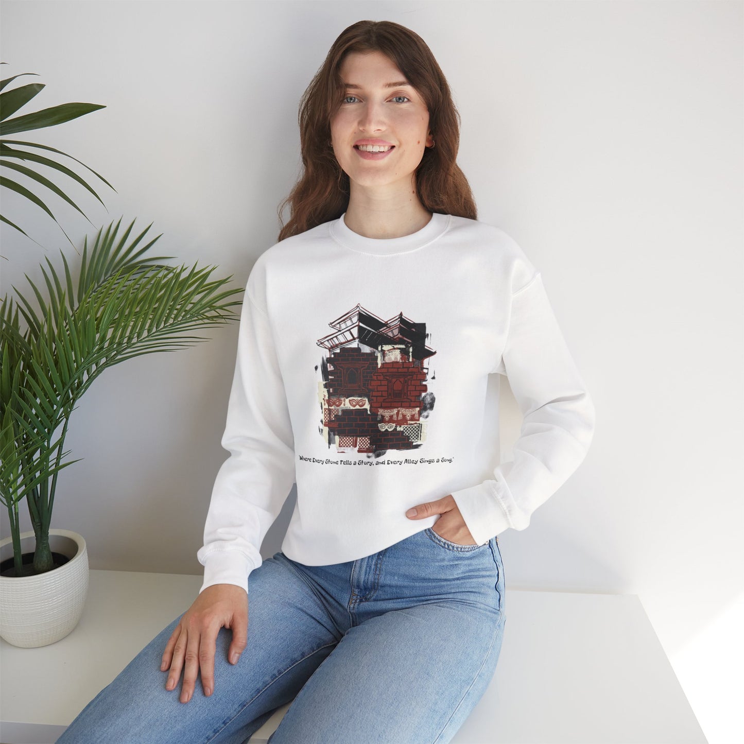 Crewneck Sweatshirt — Vintage Camper Roadtrip Illustration ("Where's Every Place I’ve Been, and Every Place I’m Going")
