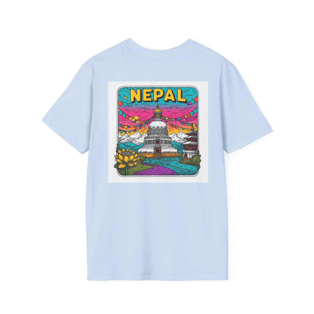 Nepal Graphic T-Shirt — Colorful Stupa Travel Tee