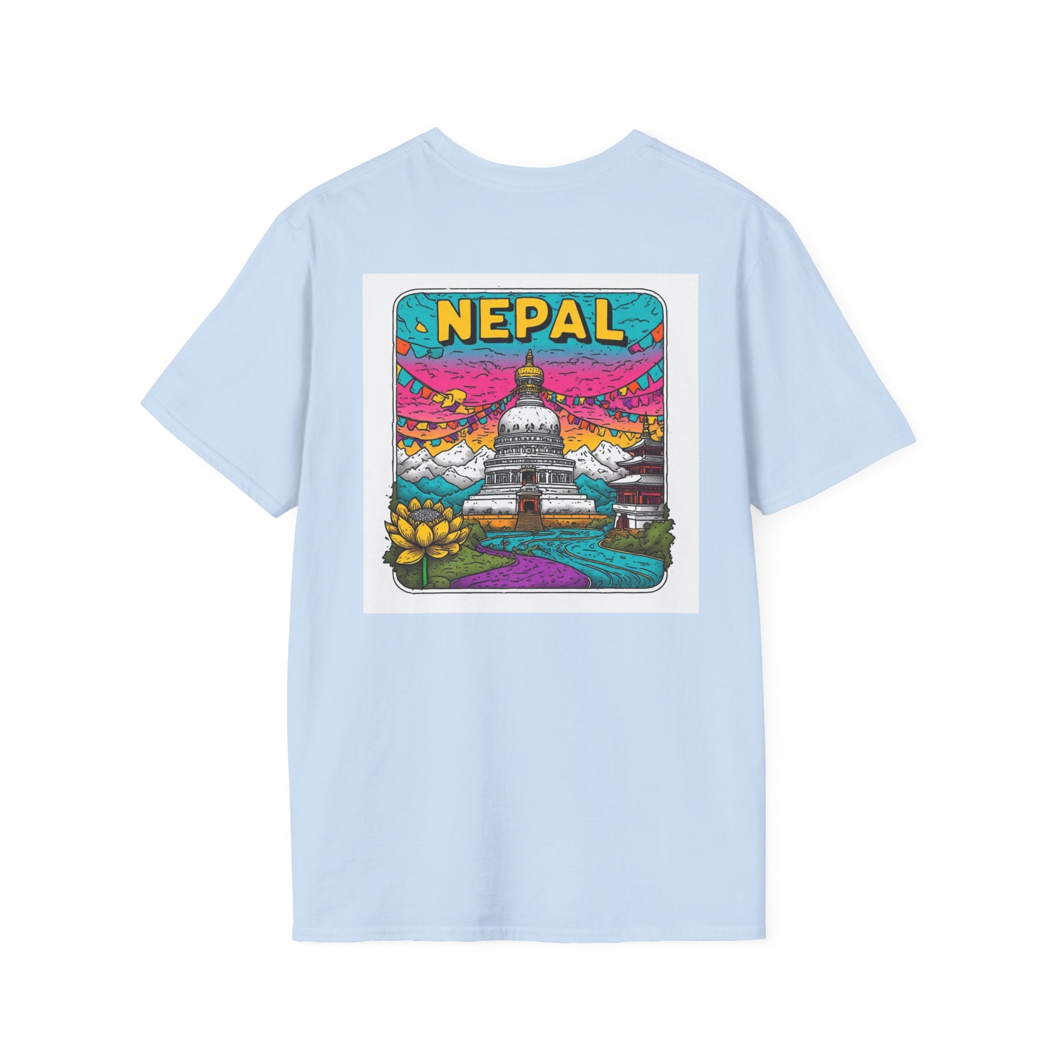 Nepal Graphic T-Shirt — Colorful Stupa Travel Tee