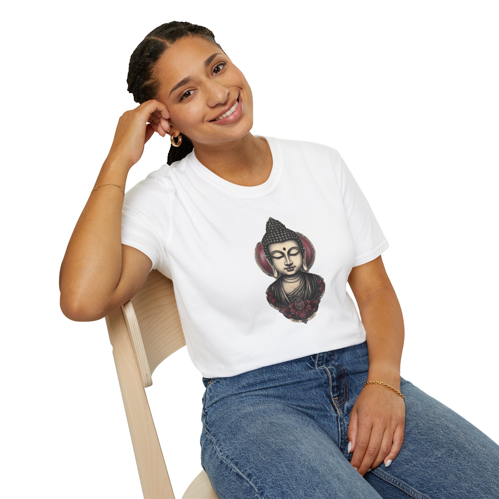 Buddha Portrait Tee — Zen Meditation Graphic T-Shirt