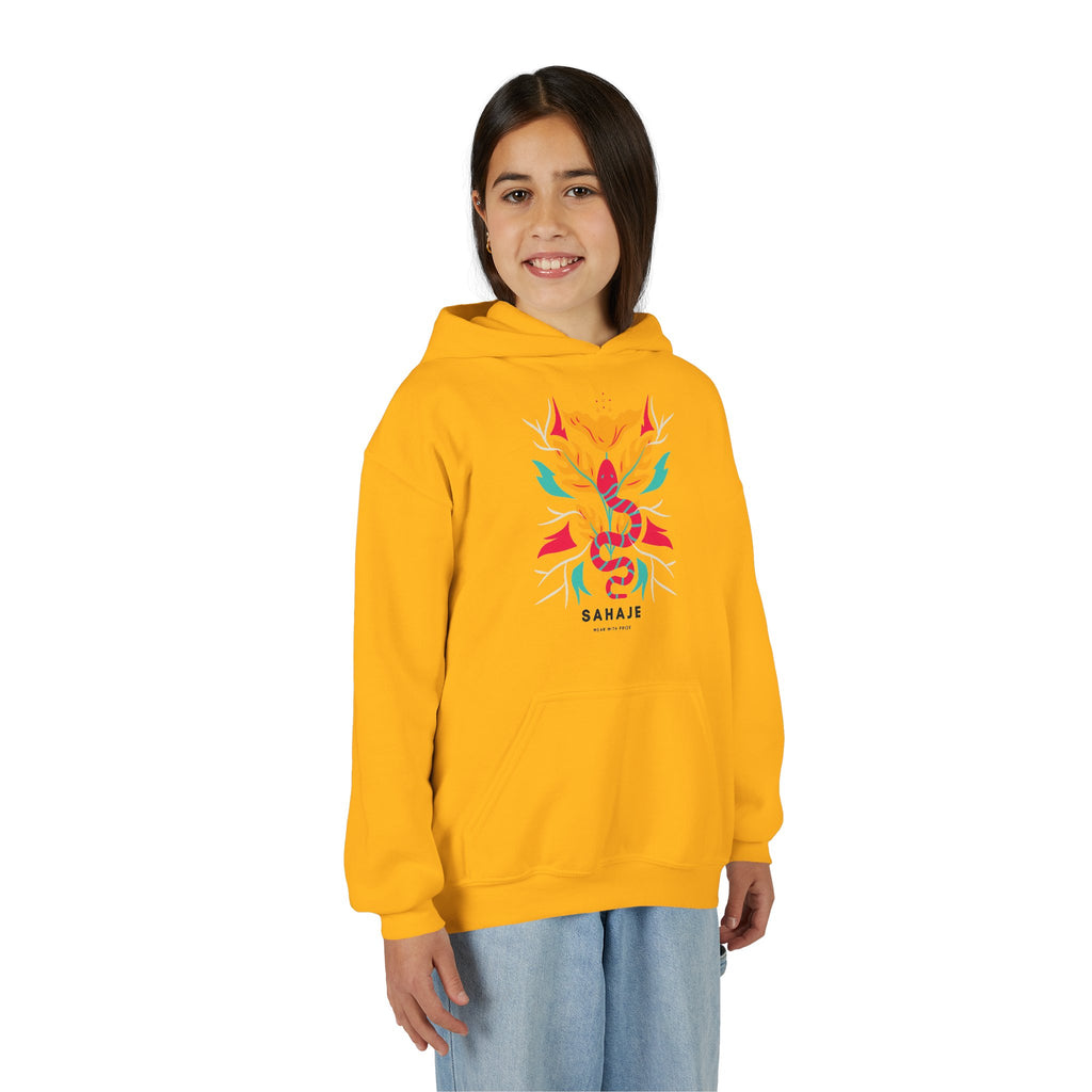 Youth Hoodie — Colorful Sahaja Floral Serpent Design