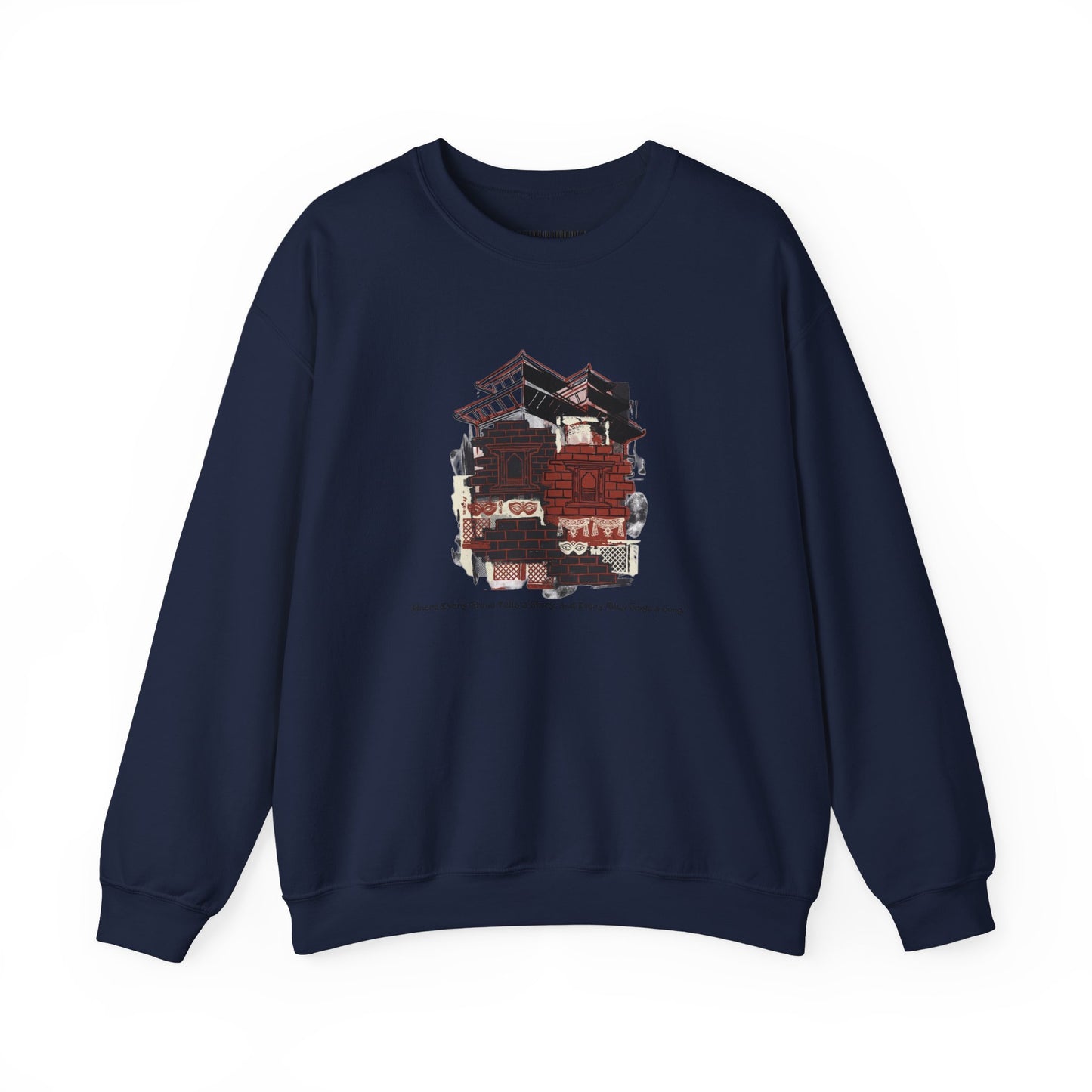Crewneck Sweatshirt — Cozy Vintage Cabin Illustration with Quote