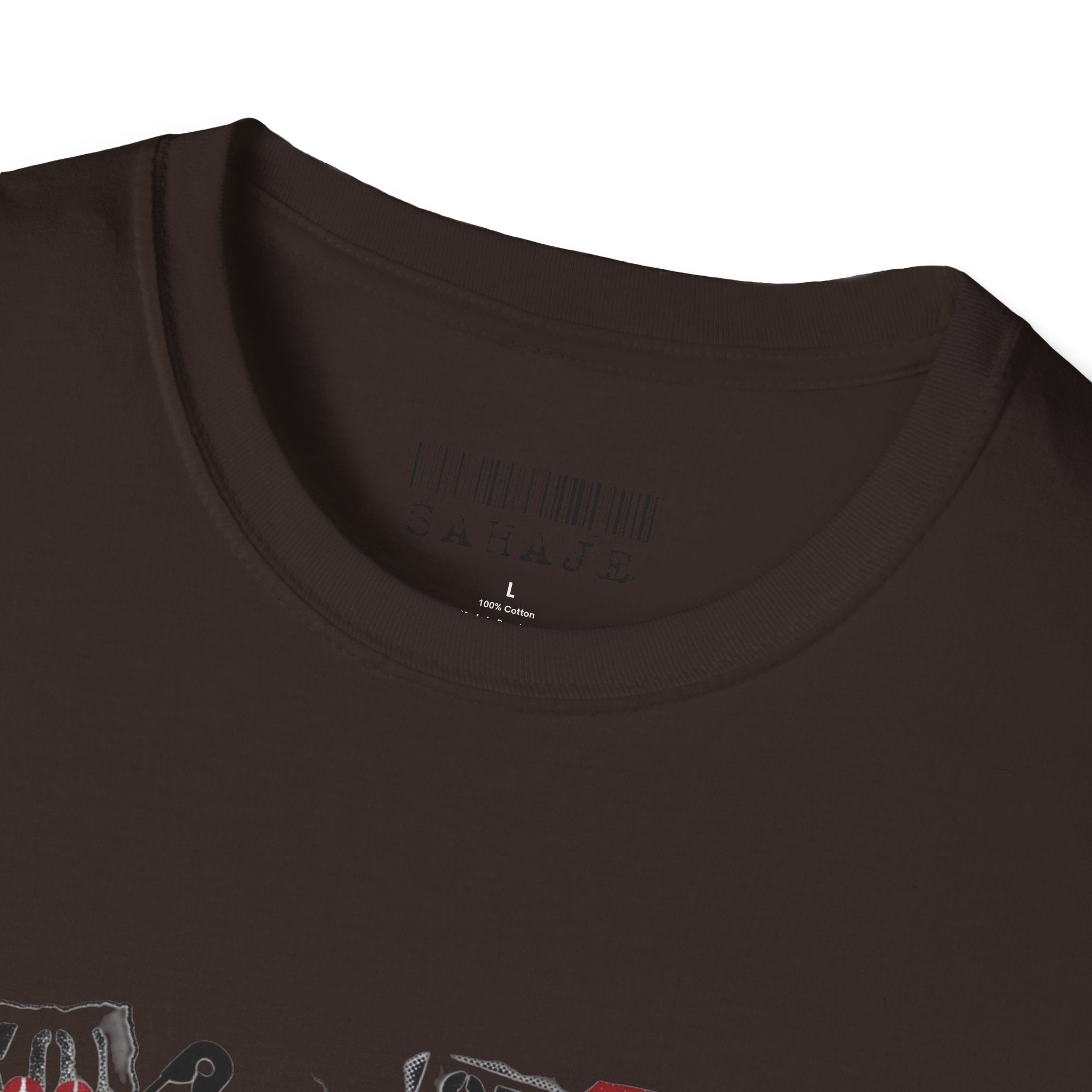 Sahajé Graphic T-Shirt — Bold Streetwear Tee with Red Slash Design