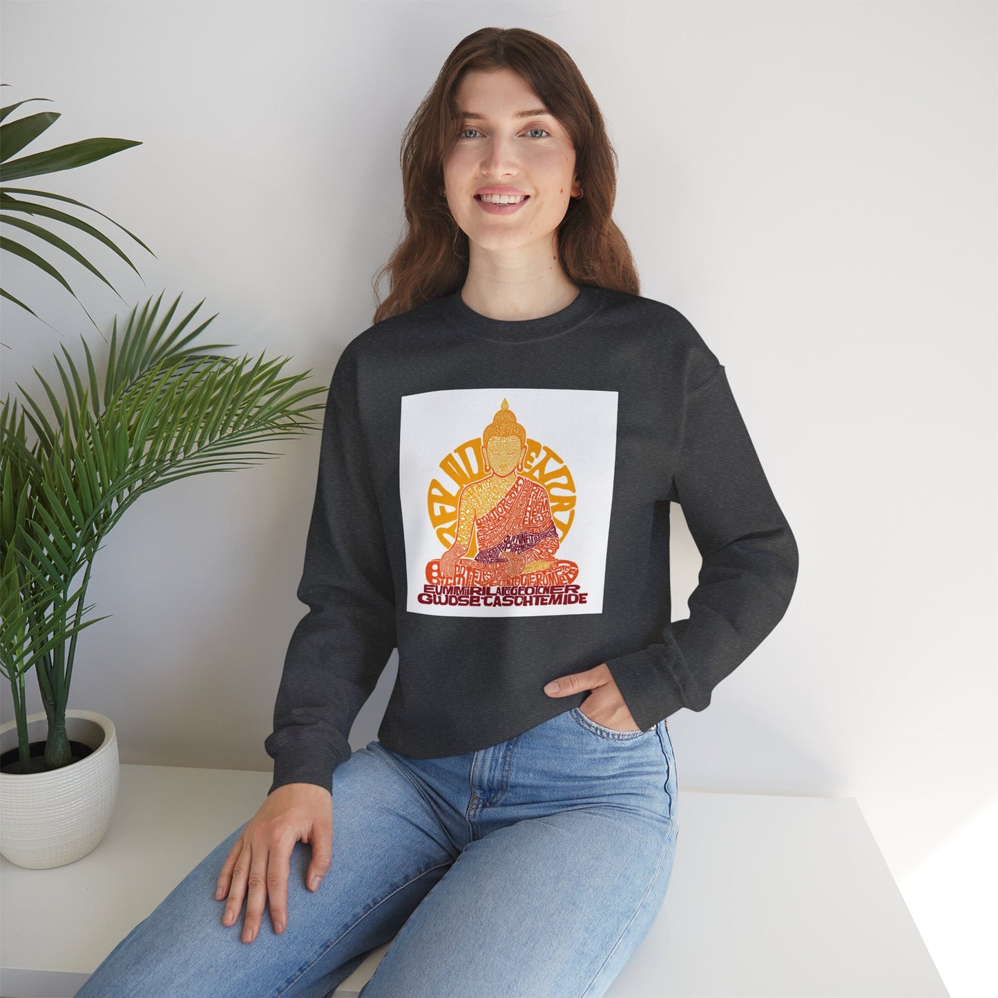 Buddha Graphic Sweatshirt — "Choose Compassion" Meditation Crewneck
