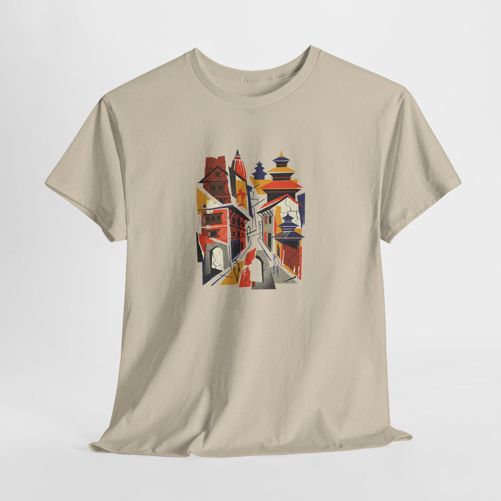 Cityscape Abstract Tee — Colorful Urban Architecture Graphic T‑Shirt
