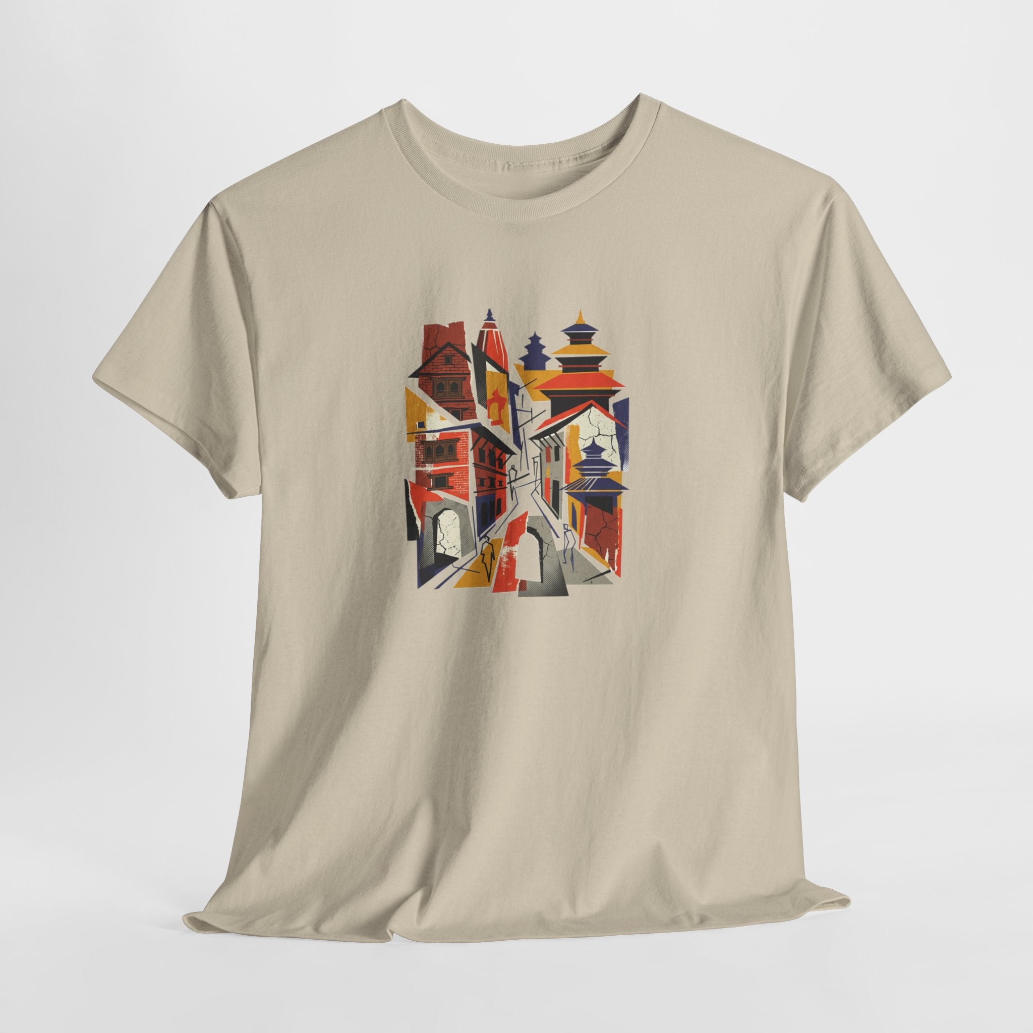 Cityscape Abstract Tee — Colorful Urban Architecture Graphic T‑Shirt