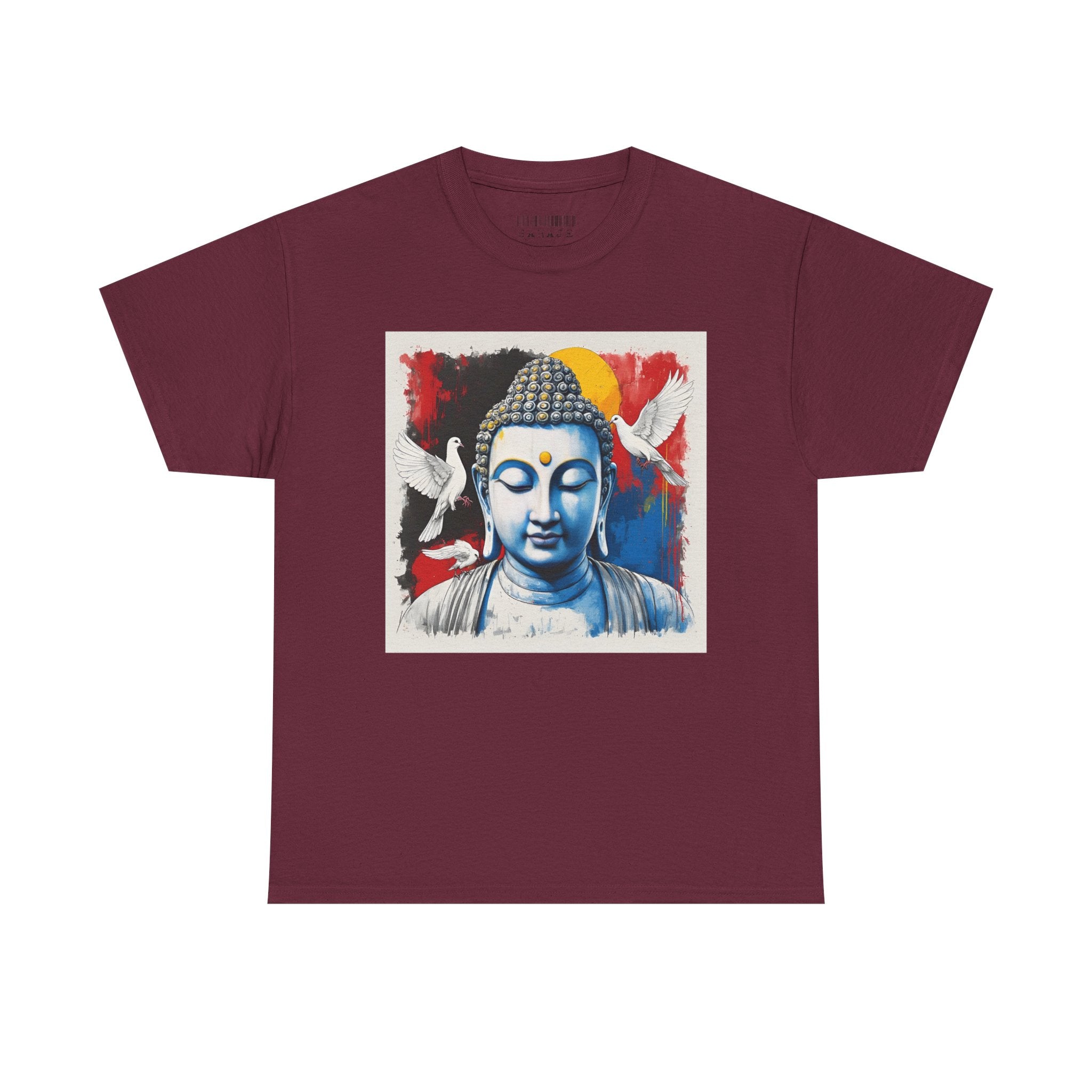 Buddha Peace Tee — Colorful Buddha & Doves Graphic T-Shirt
