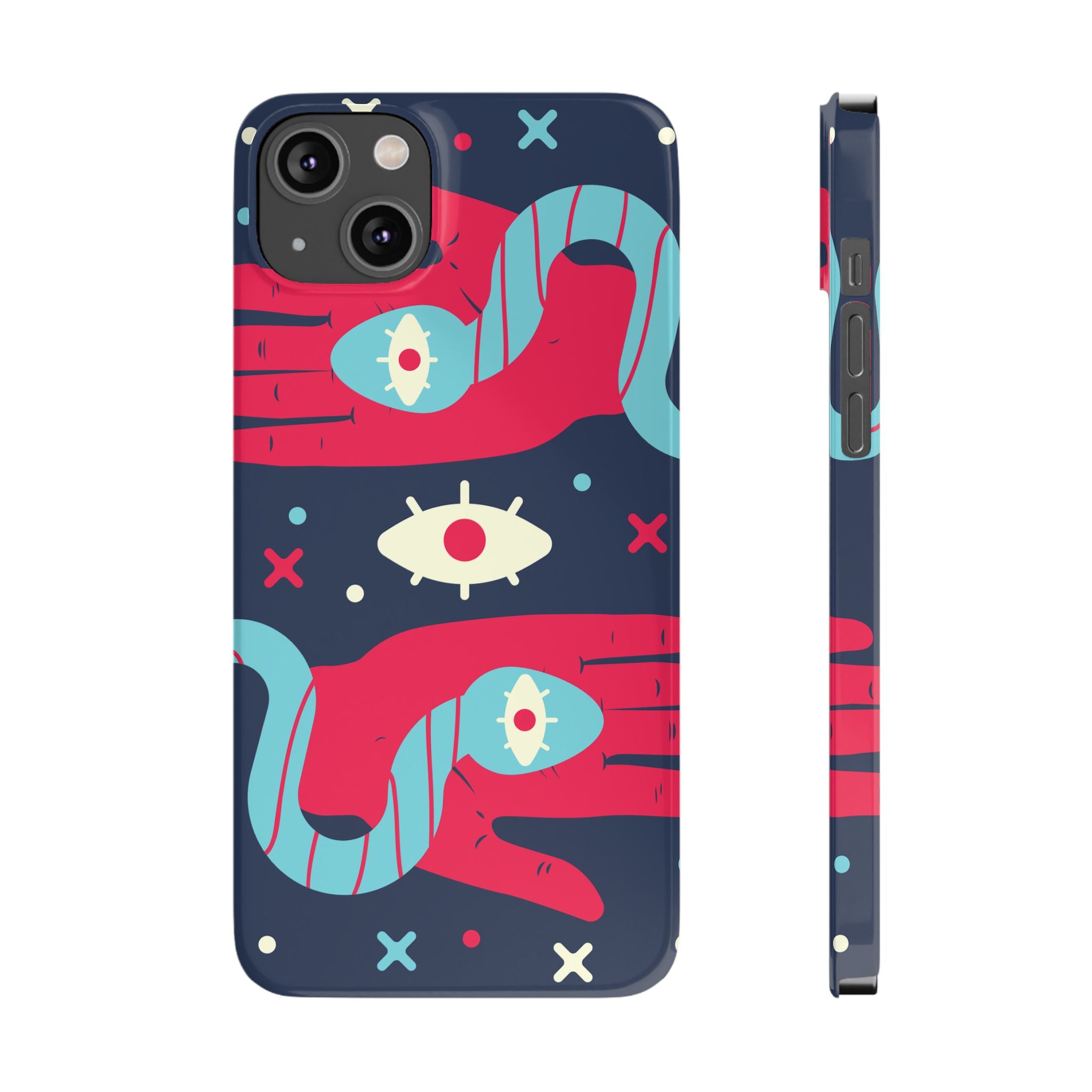 Colorful Abstract Slim Phone Cases, Trendy Phone Covers, Unique Gifts for Her, Artistic Mobile Accessories, Eye-Catching Phone Designs