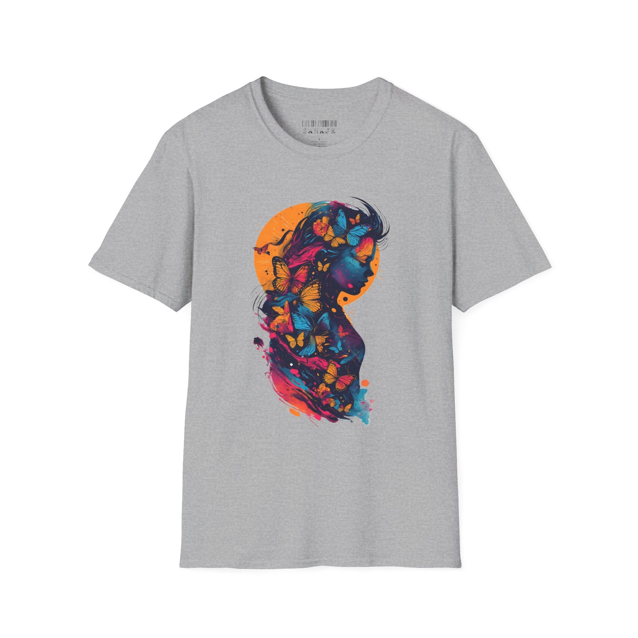 Butterfly Silhouette T-Shirt — Colorful Psychedelic Profile Tee