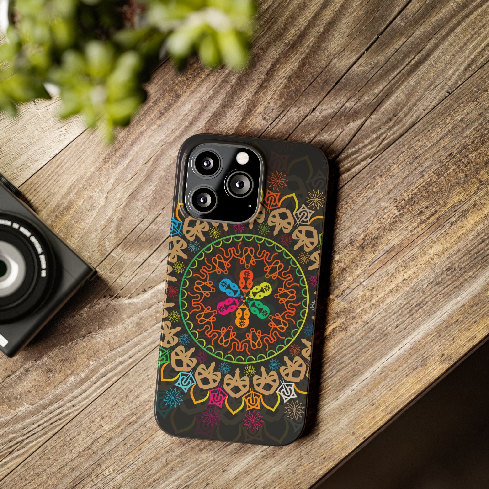 Tropical Mandala Phone Case, Colorful Slim Phone Case, Trendy Phone Cover, Artistic Gift, Eco-Friendly Phone Accessory