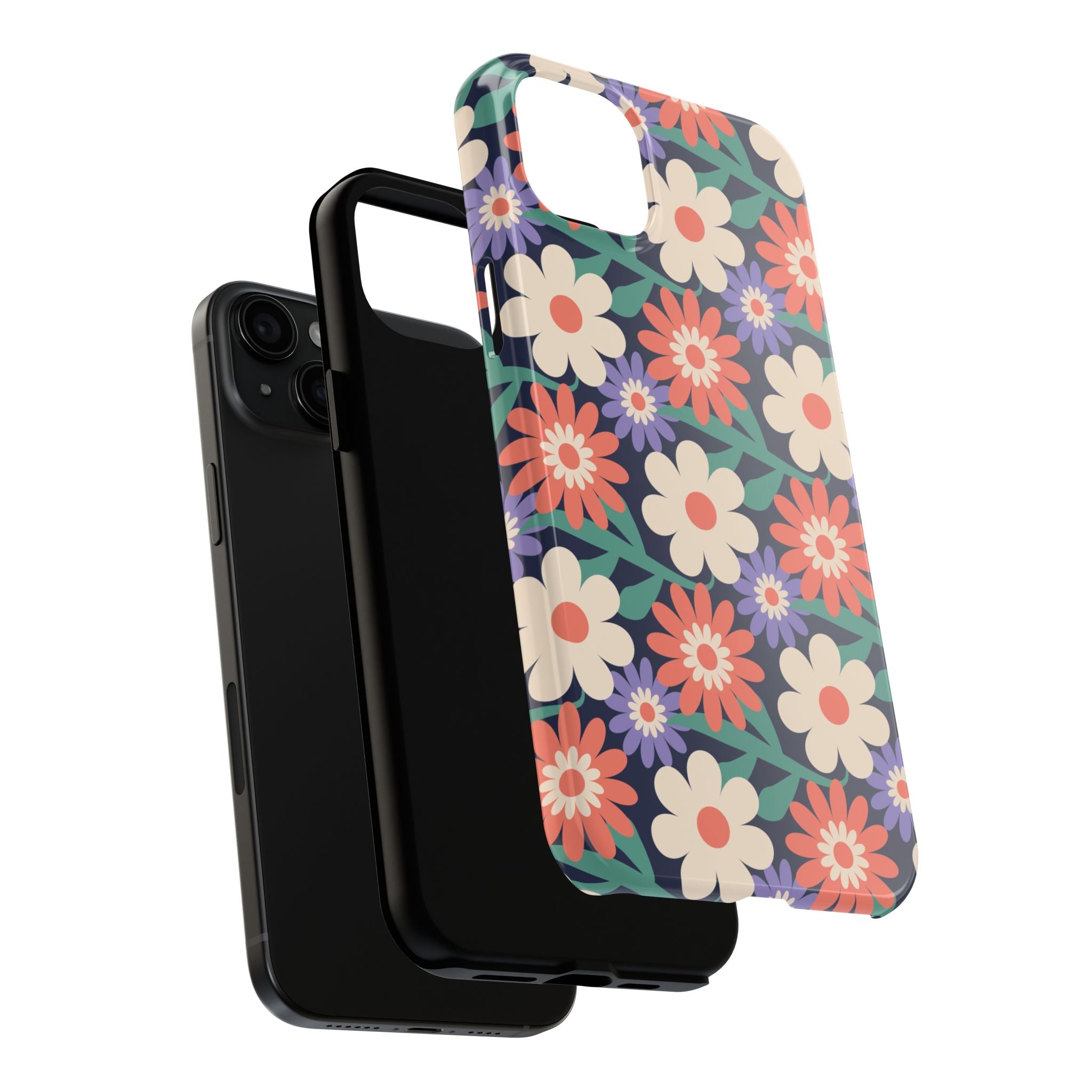 Floral Tough Phone Case — Retro Daisies Protective Phone Cover