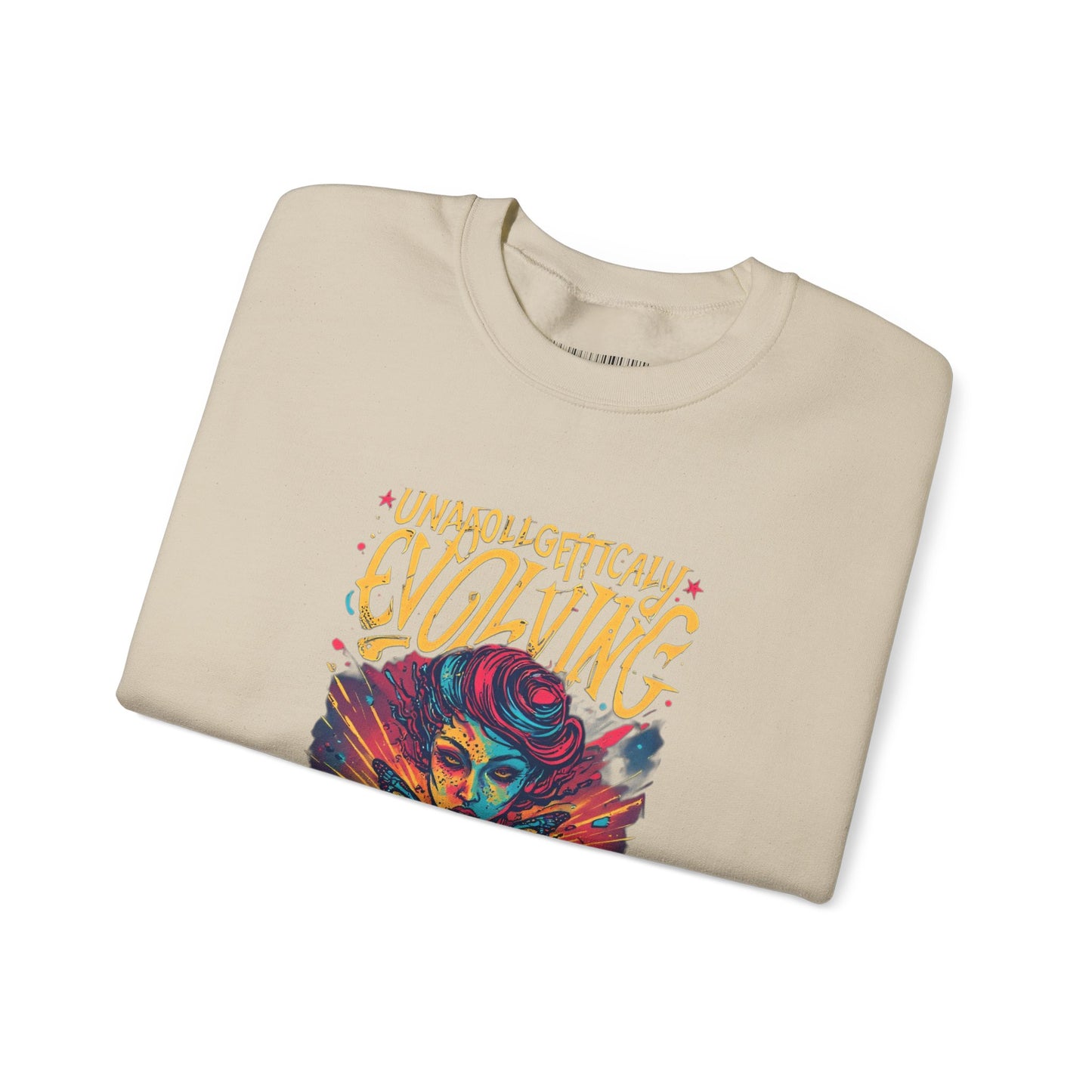 Evolving Butterfly Crewneck Sweatshirt — "Unafraid, Authentically Evolving" Inspirational Pullover