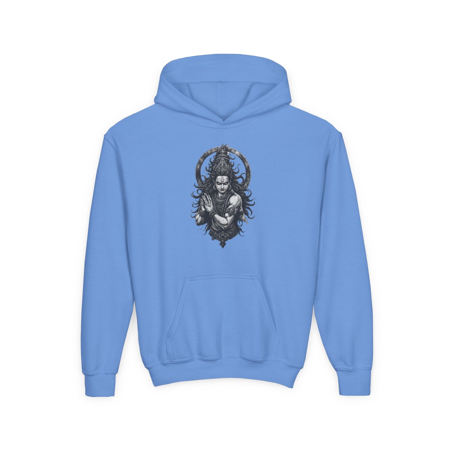 Youth Hoodie with Gothic Goddess Skull Art — Dark Fantasy Graphic Pullover