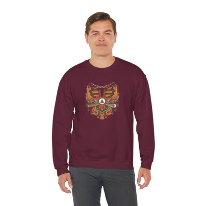 Vintage Tribal Fox Sweatshirt — Geometric Forest Animal Crewneck