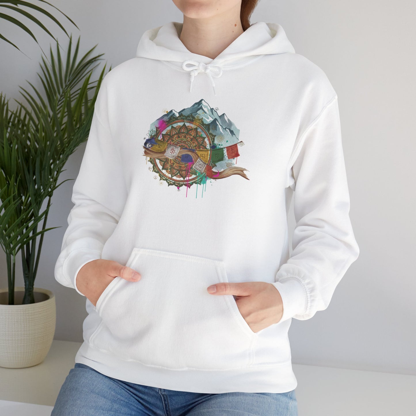 Adventure Landscape Hoodie — Cozy Mountain & Cabin Graphic Sweatshirt