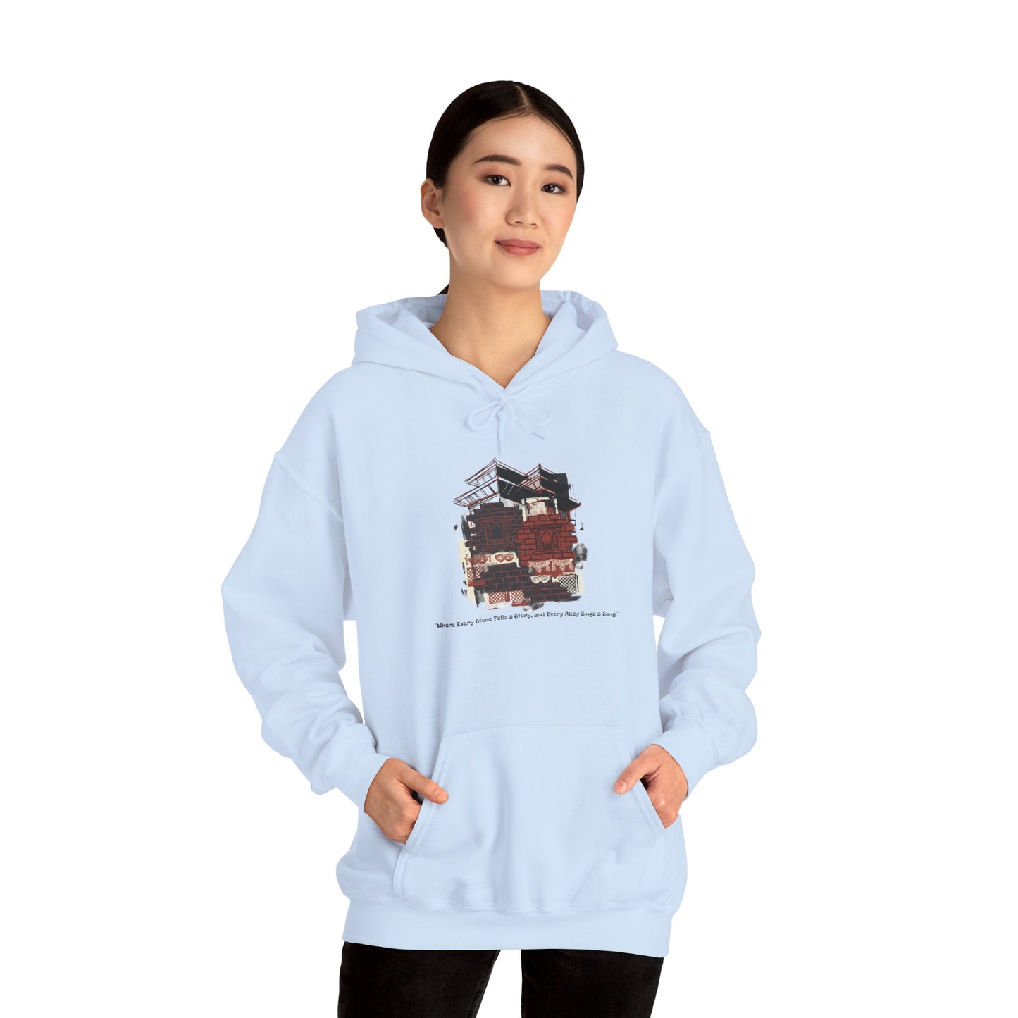 Hoodie — Vintage Urban Industrial Building Graphic Hoodie (Architectural Sketch)