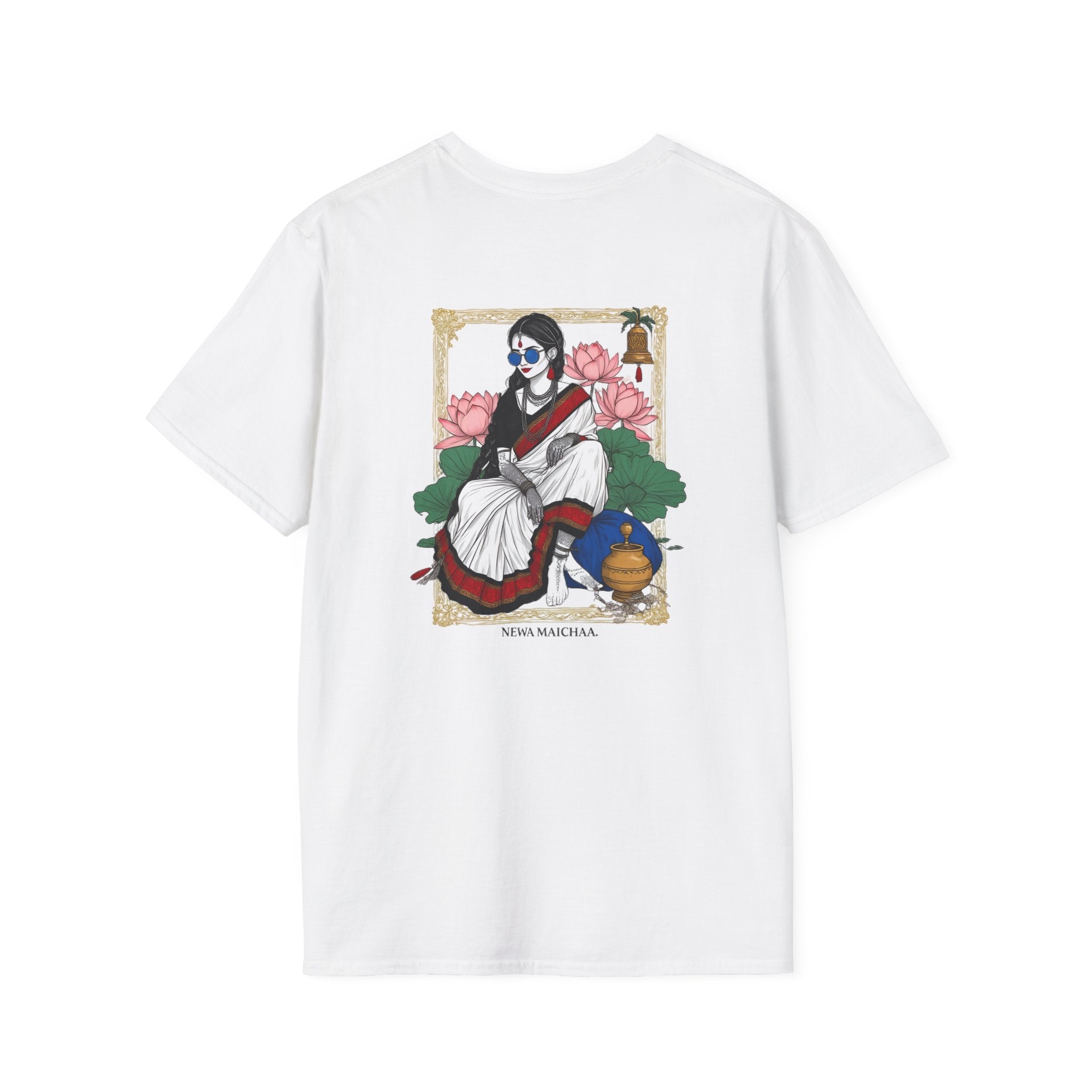 Newari Girl Traditional Dress T-Shirt – Newa Maicha Cultural Pride Graphic Tee, Nepali Heritage Design