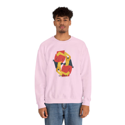 Abstract Flamingo Geometric Crewneck Sweatshirt