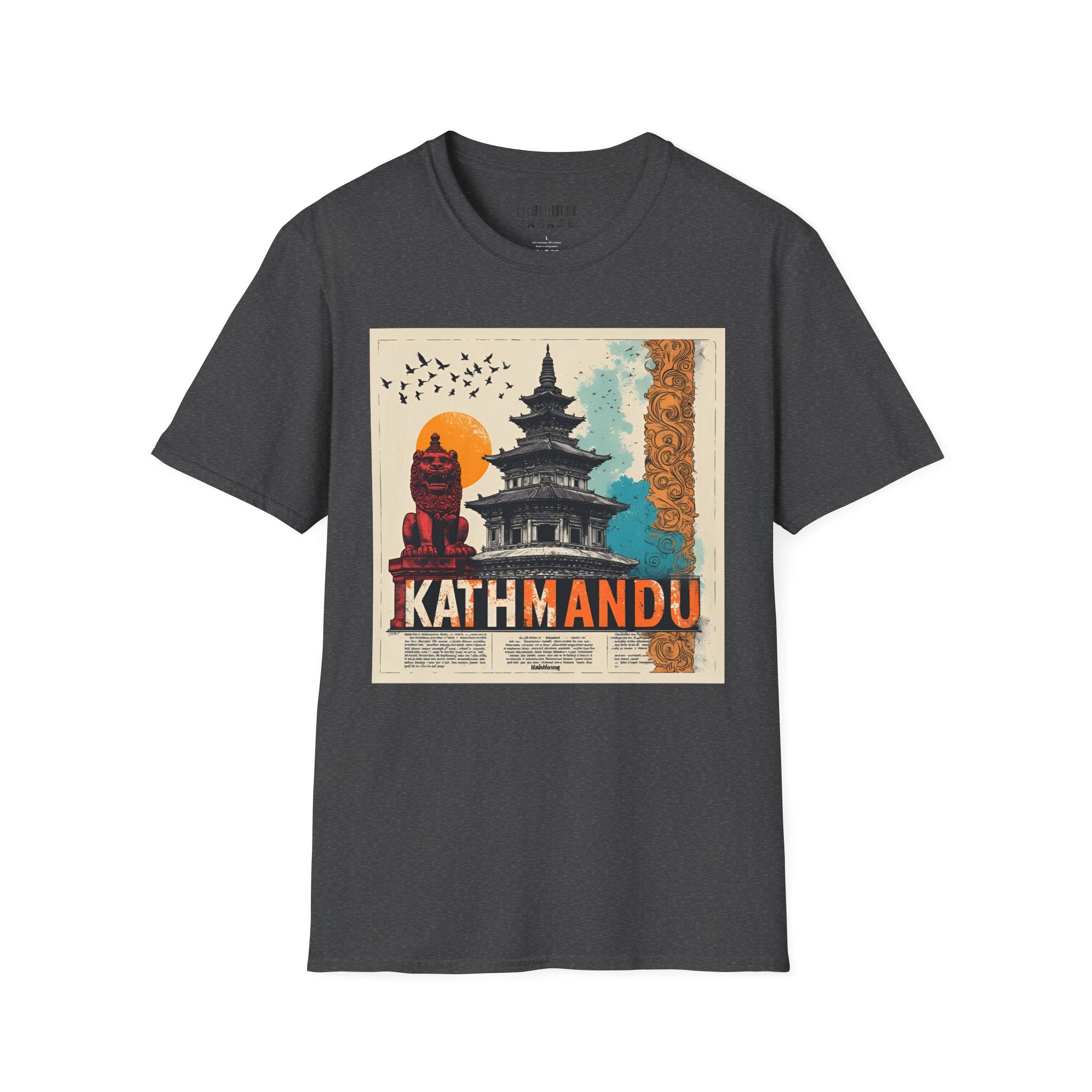 Kathmandu Vintage Travel T-Shirt – Retro Nepal Skyline Graphic Tee, Cultural Tourism Design