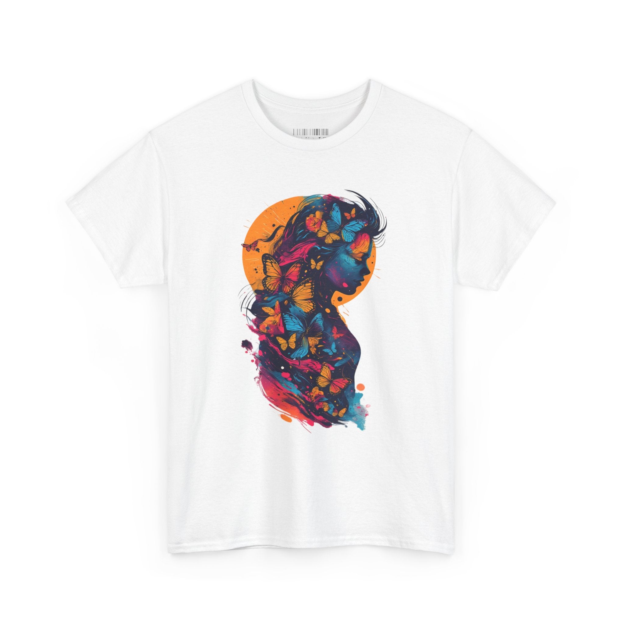 Butterfly Silhouette Graphic Tee — Colorful Maternity Profile Design