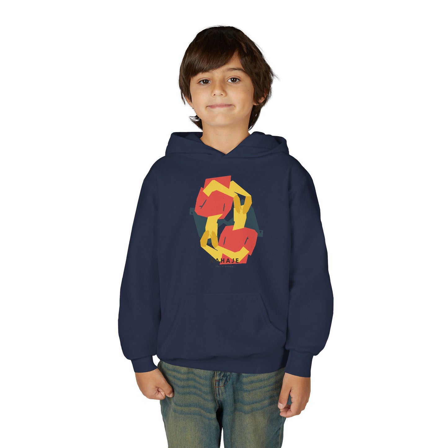 Youth Hoodie with Geometric Squirrel Art – 'Squirrel' Colorful Kids Pullover