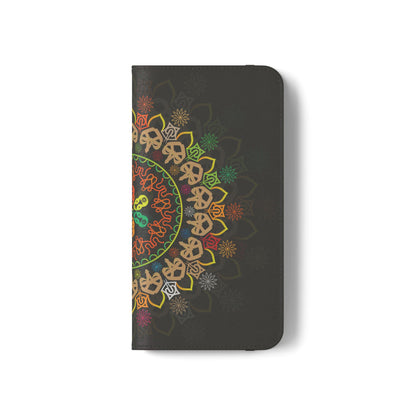 Colorful Mandala Flip Case for Phone, Bohemian Style Wallet Cover, Unique Gift for Her, Vibrant Phone Accessories, Eco-Friendly Protection
