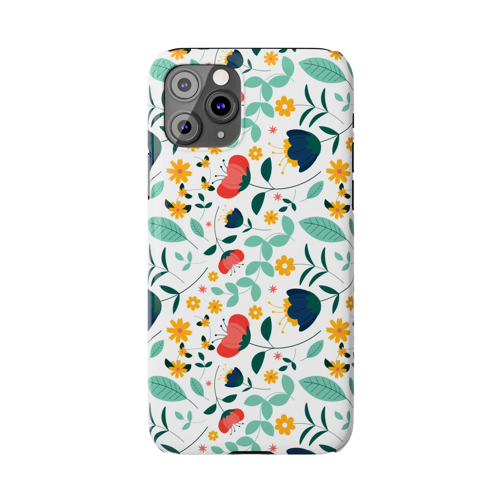 Floral Slim Phone Case — Colorful Folk Flower Pattern