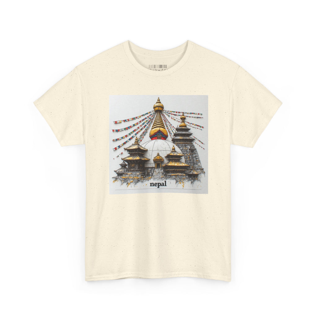 Nepal Swayambhunath Stupa T-Shirt — Buddhist Prayer Flags Travel Tee