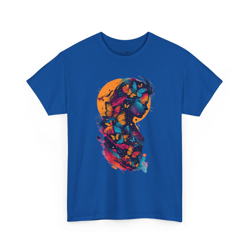 Butterfly Silhouette Graphic Tee — Colorful Maternity Profile Design