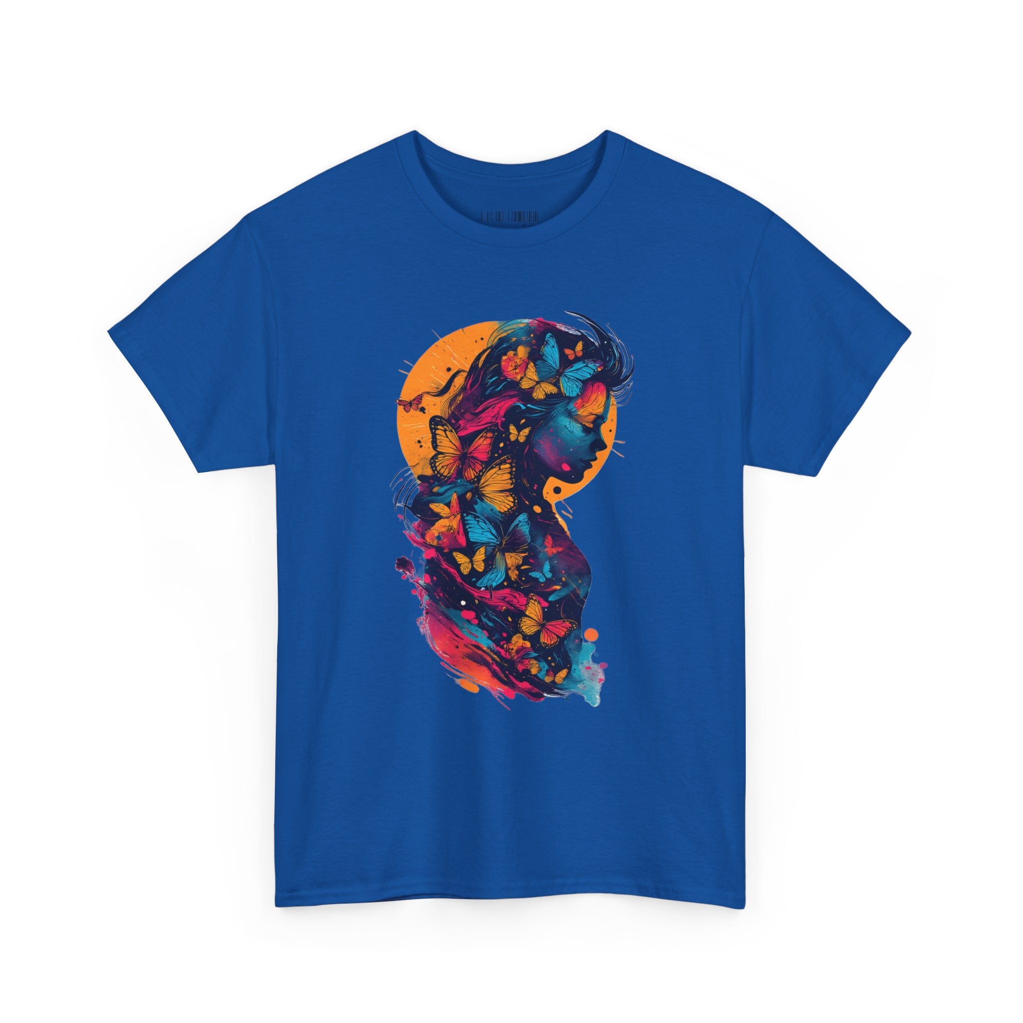 Butterfly Silhouette Graphic Tee — Colorful Maternity Profile Design