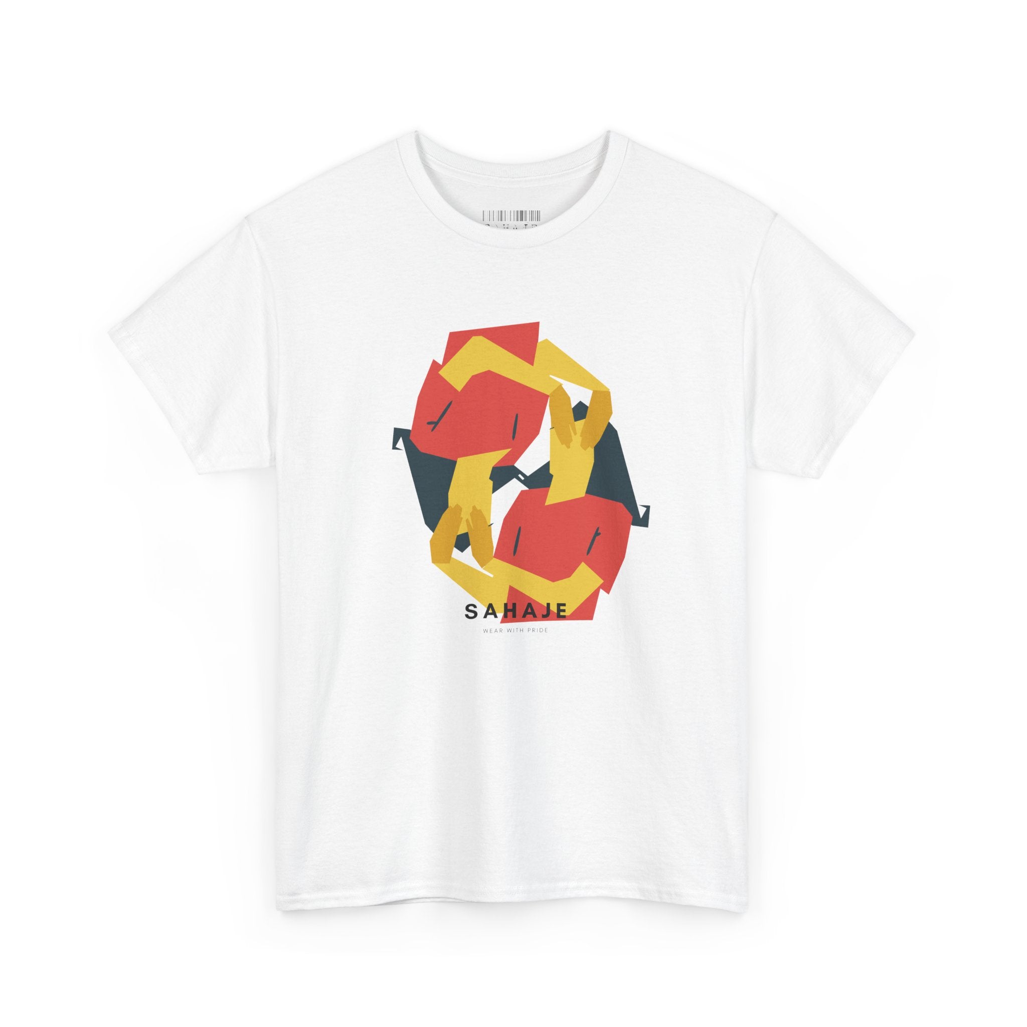 Foxes in Hexagon Graphic Tee — Minimal Geometric Animal Shirt