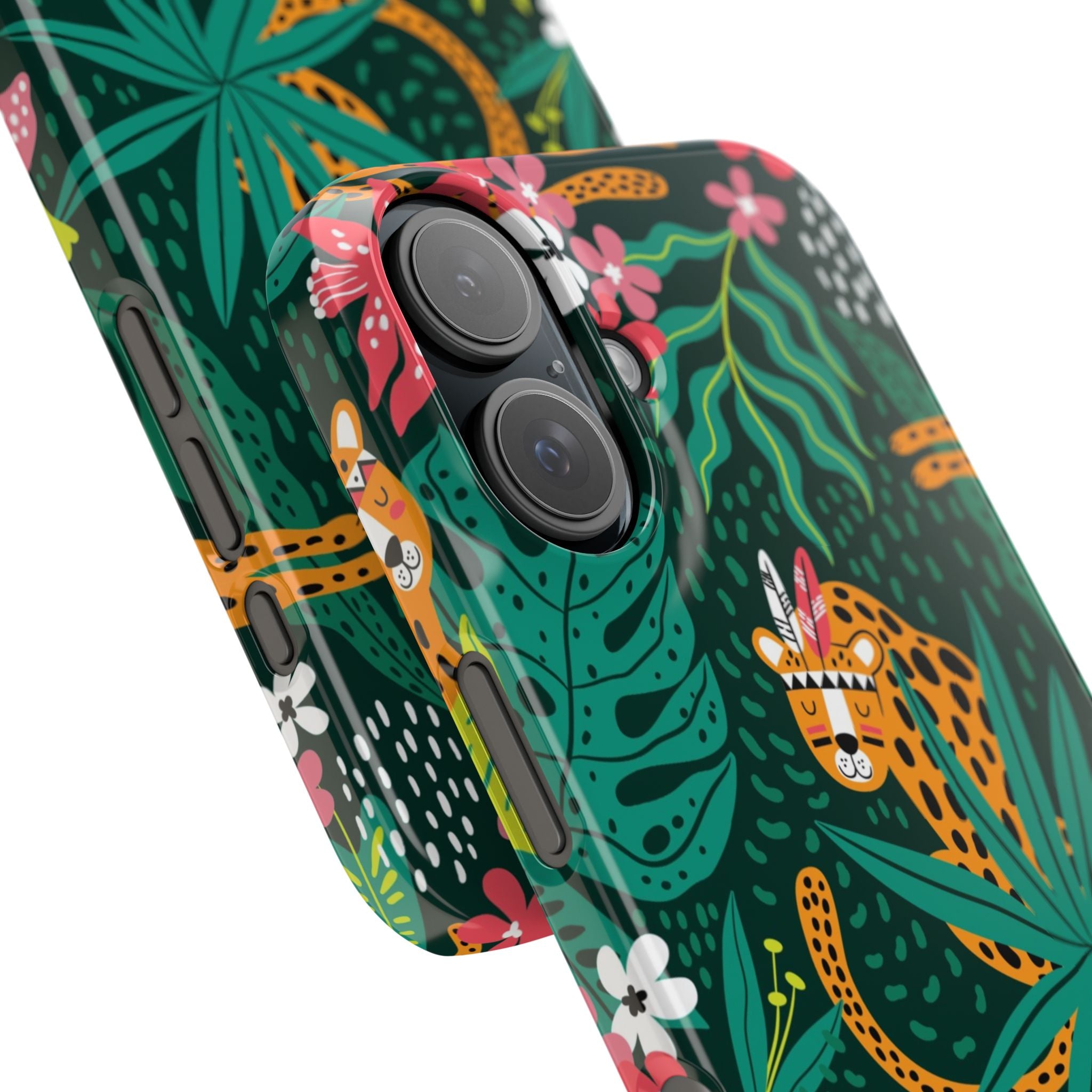 Slim Phone Case — Tropical Jungle Leopard Floral Pattern (Slim Protective Phone Cover)
