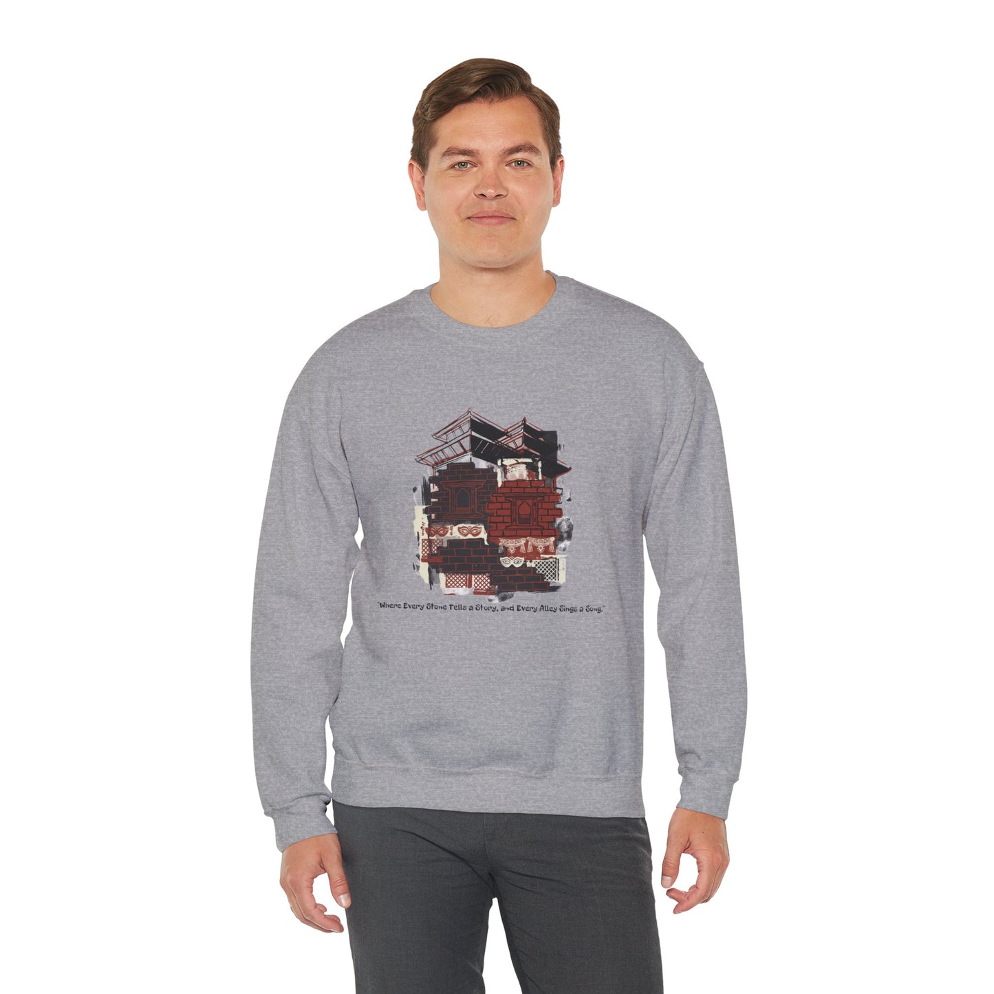 Crewneck Sweatshirt — Vintage Camper Roadtrip Illustration ("Where's Every Place I’ve Been, and Every Place I’m Going")