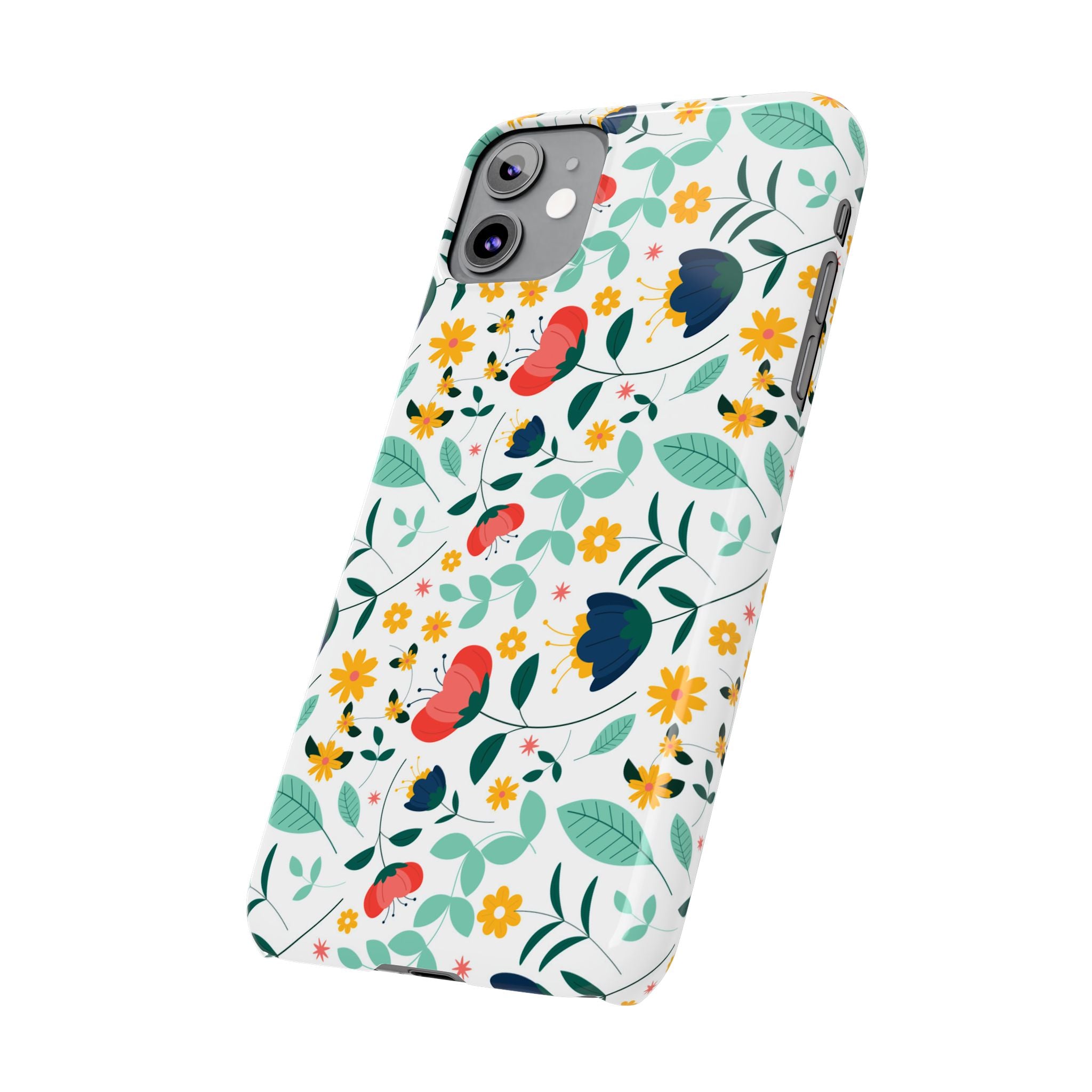 Floral Slim Phone Case — Colorful Folk Flower Pattern