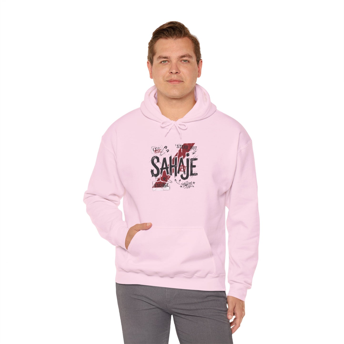 Sahaje Graphic Hoodie – Distressed Vintage Script Pullover