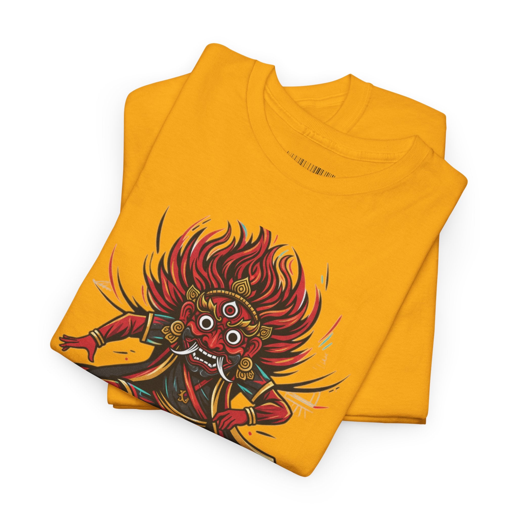 T-Shirt — Fierce Red Oni Demon Graphic Tee (Mythic Japanese Mask Design)