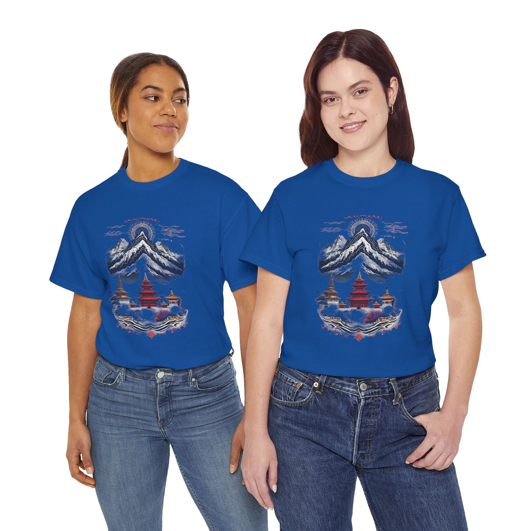 Japanese Mountain Pagoda T-Shirt — Zen Temple Landscape Tee