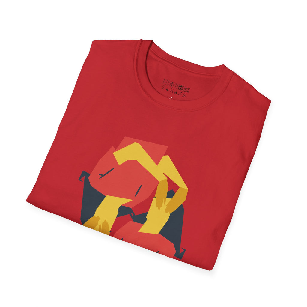 Abstract Faces Graphic T-Shirt — Modern Geometric 'Sahaje' Art Tee