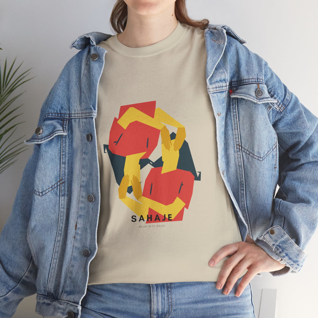 Geometric Fox Tee — Stylized Red & Yellow Fox Illustration T-Shirt