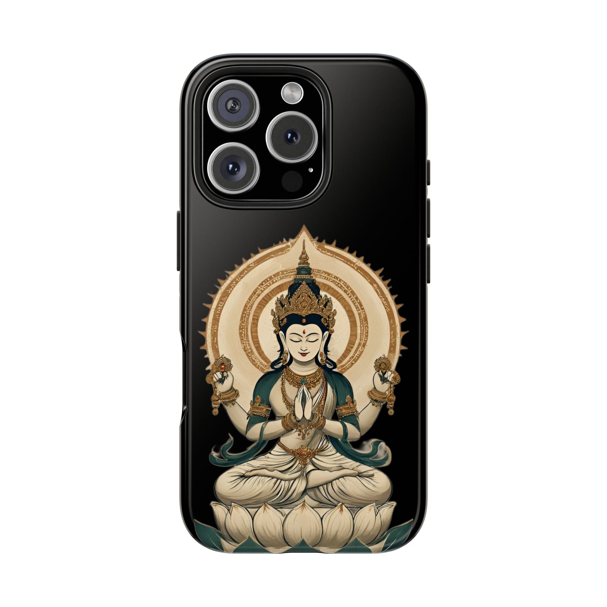 Bodhisattva Lotus Tough Phone Case — Protective Buddhist Meditation Phone Cover
