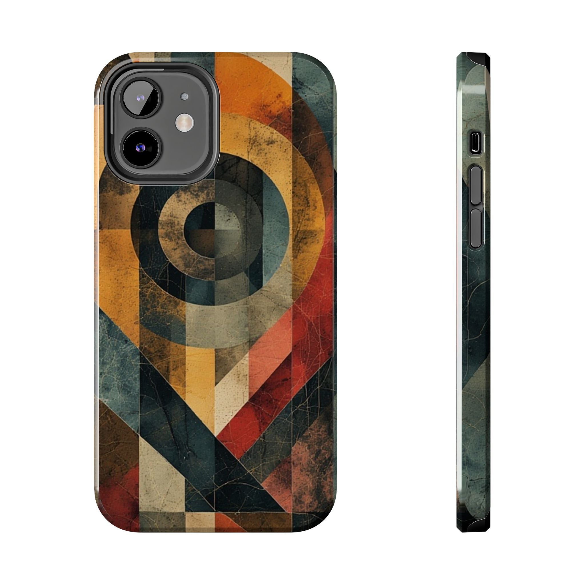 Retro Geometric Tough Phone Case — Vintage Target Circle Design