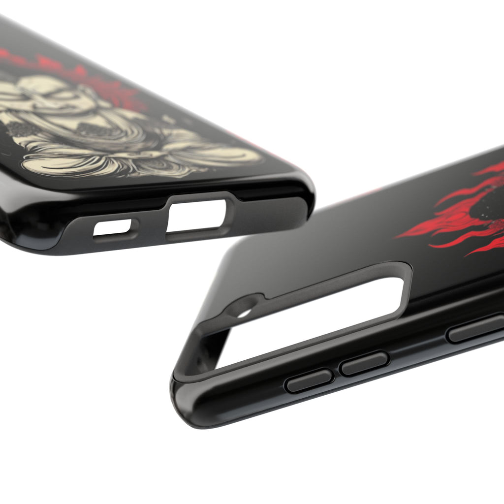 Meditative Buddha Tough Phone Case — Red Flame Zen Protection