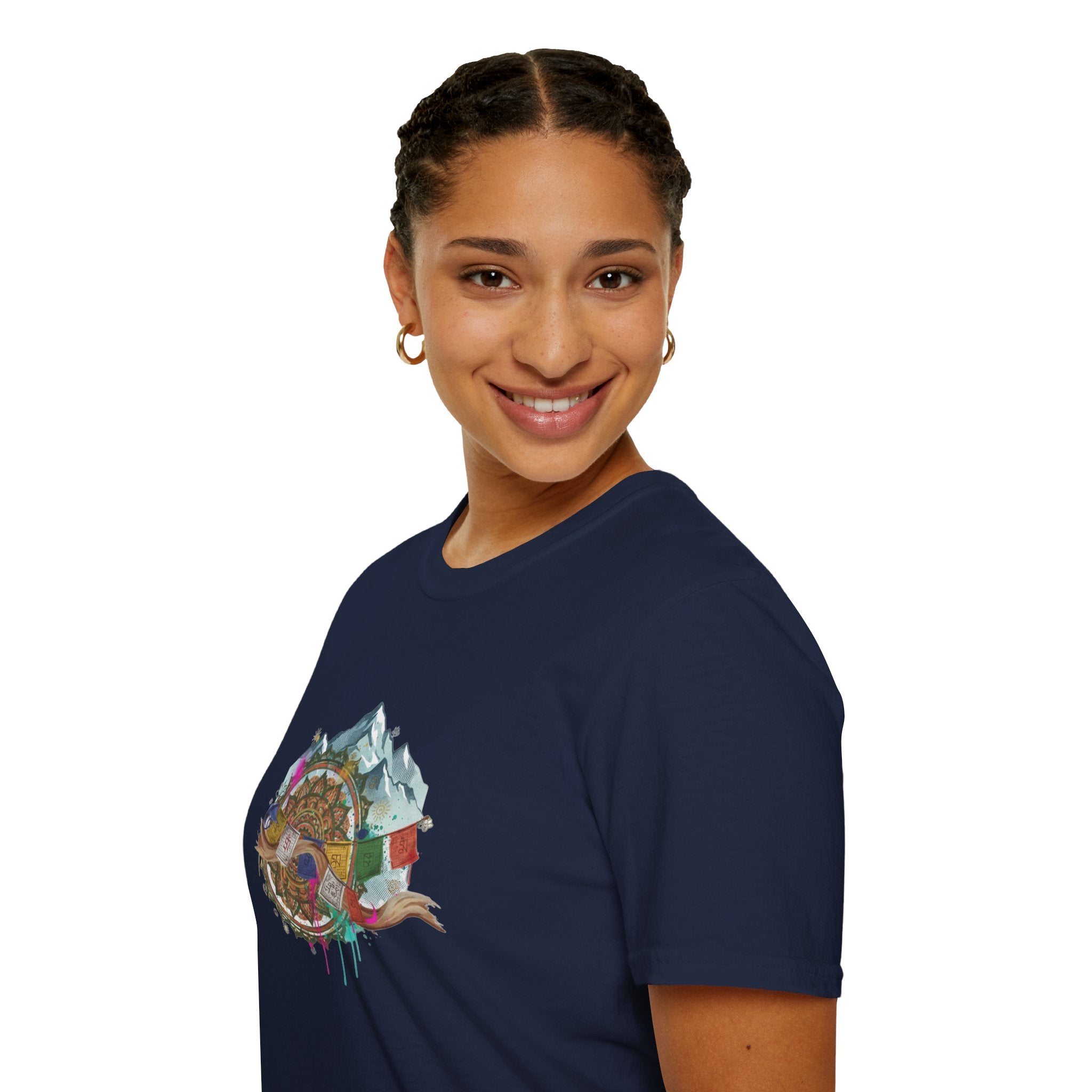 Adventure Turtle Graphic T-Shirt — Mountain Shell Nature Art Tee