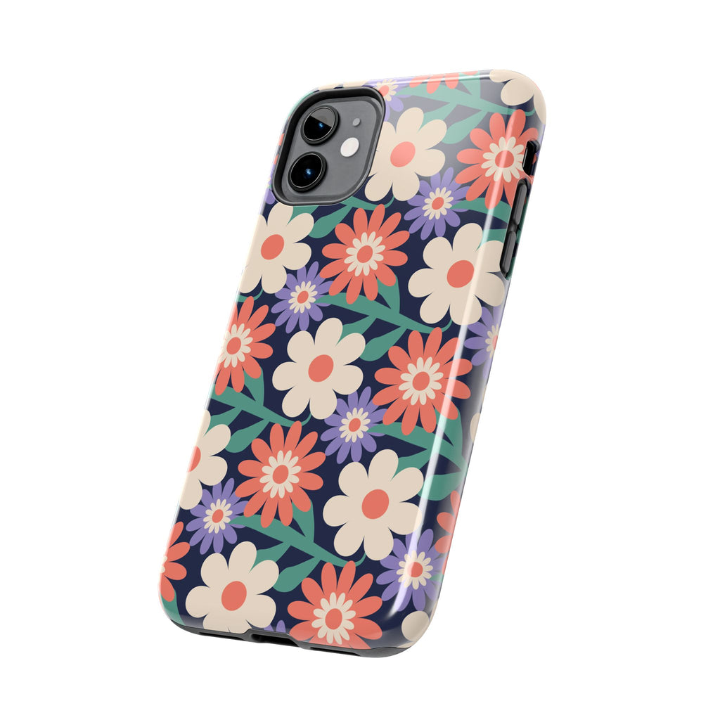 Floral Tough Phone Case — Retro Daisies Protective Phone Cover
