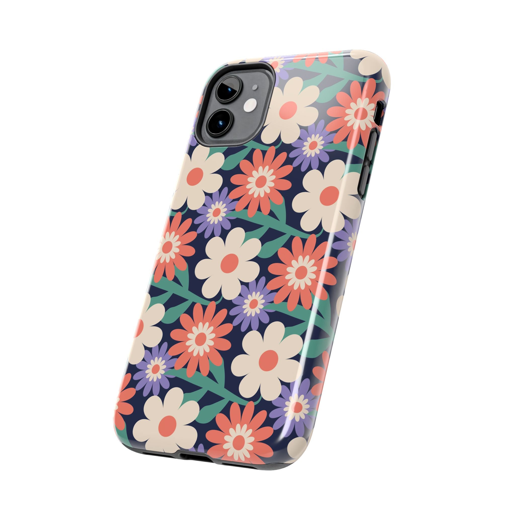 Floral Tough Phone Case — Retro Daisies Protective Phone Cover